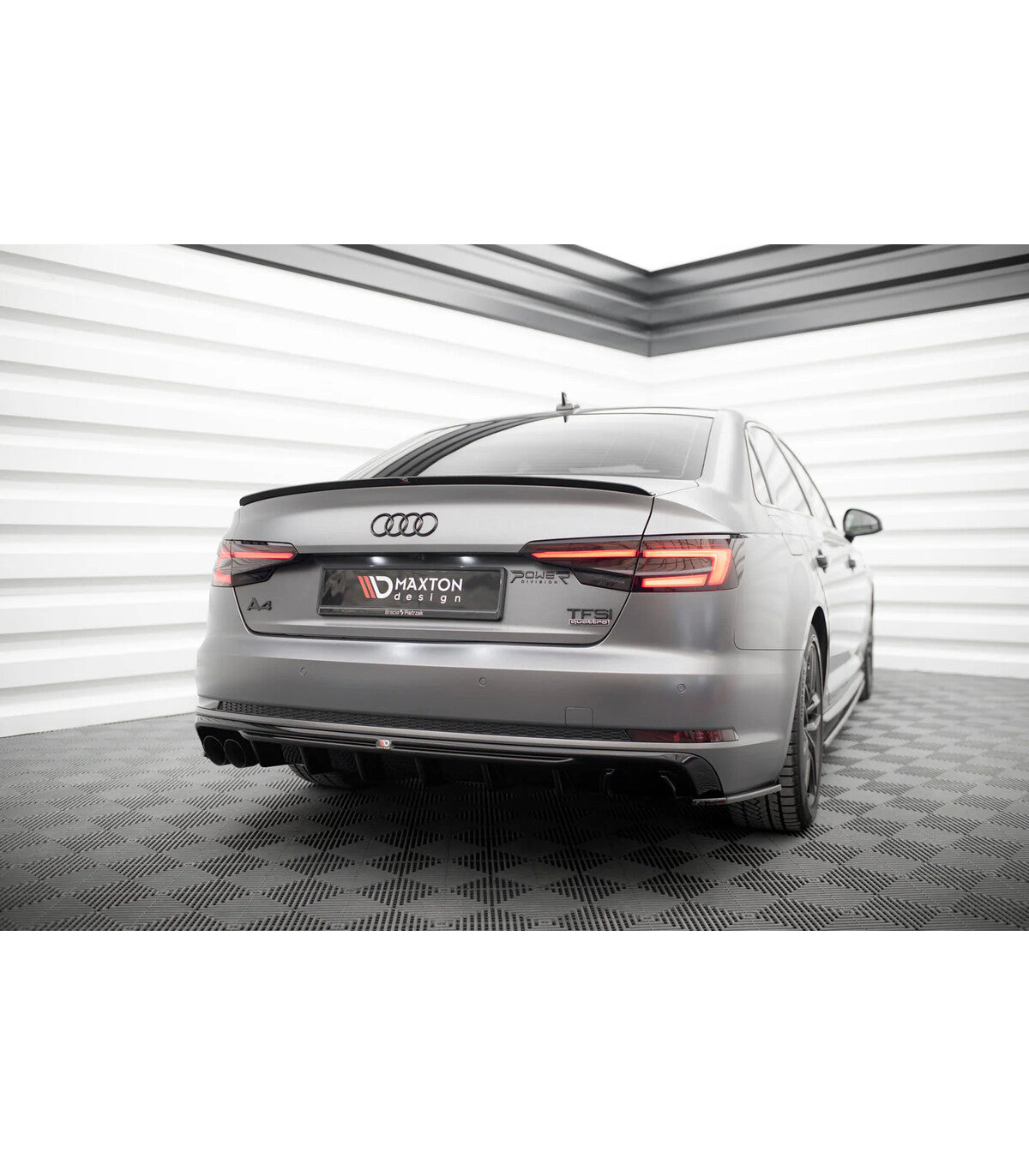 🏁 Difusor Maxton Design Audi A4 S-Line B9 – Doble salida izquierda