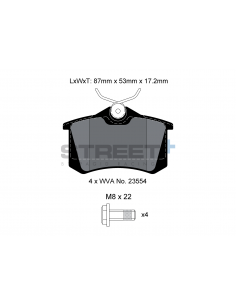 Pastillas Pagid Street+ Renault Megane III RS traseras
