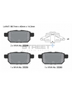 Pastillas Pagid Street+ Suzuki Swift V 1.4 Sport traseras