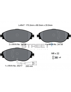 Pastillas Pagid Street+ Volkswagen Golf VII incl. GTD/GTI/R delanteras (Con pack Sport)